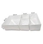 סט 6 ארגוניות בד WHITE<br>למגירה<br>